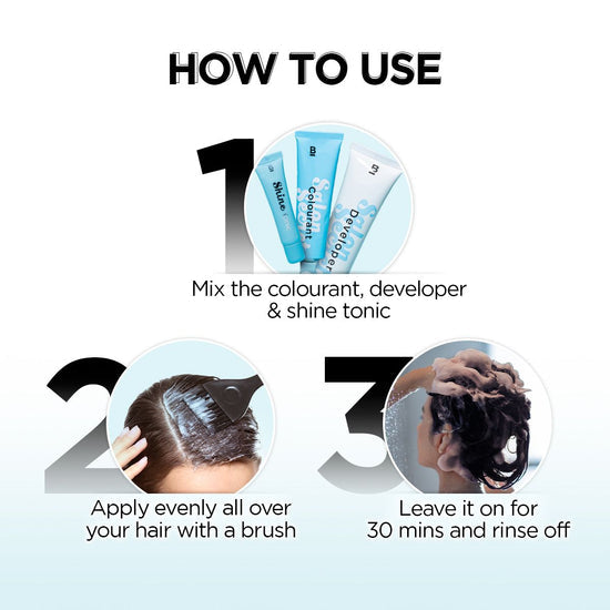 Application of BBlunt Natural Black Hair Colour on hair strands