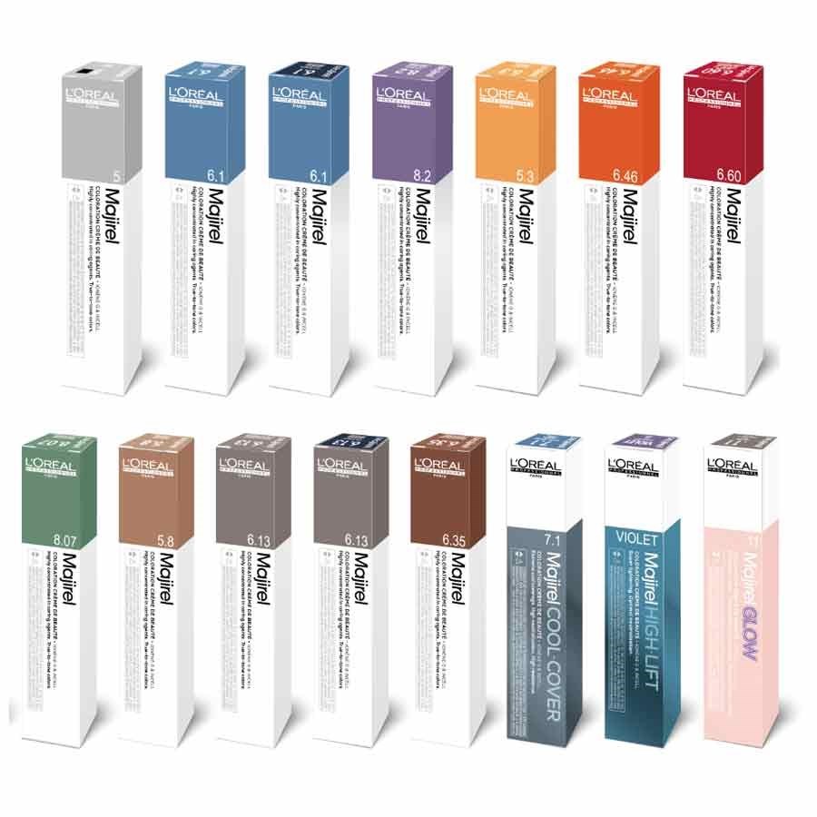 Before-and-after hair result with Majirel 5.52