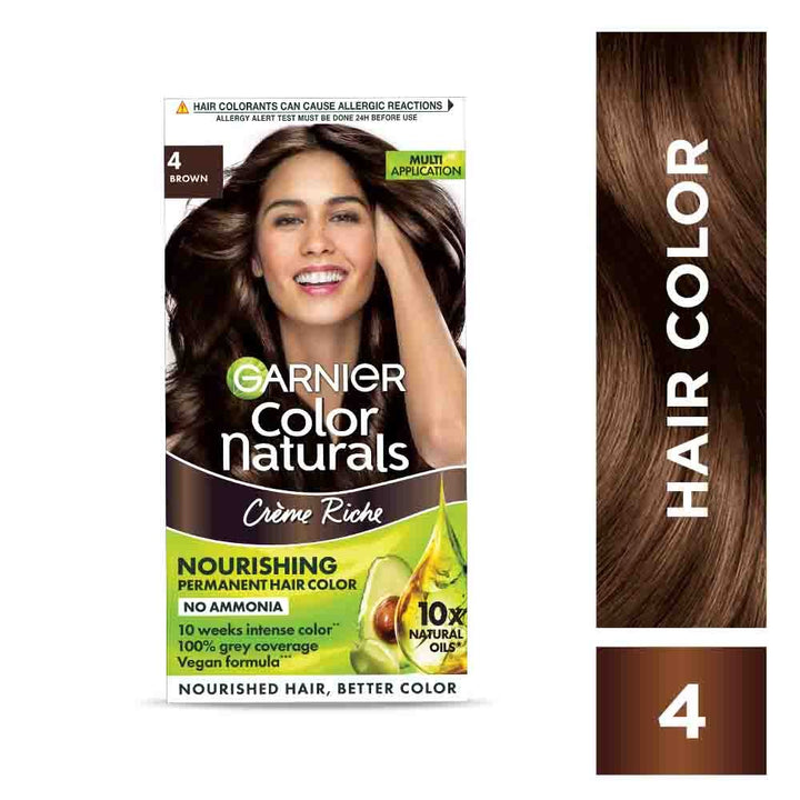 Garnier Shade 4 Brown Box with Colorant and Developer