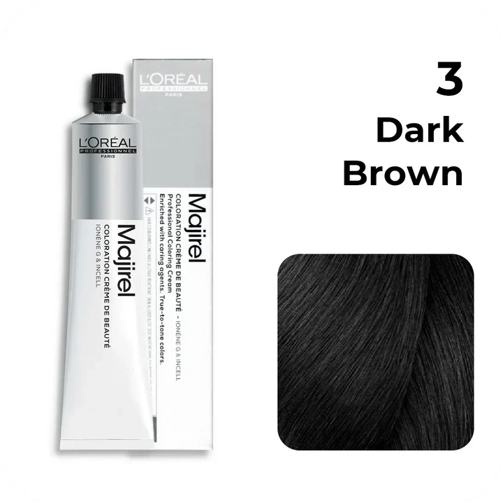 L'Oreal  Professionnel Paris - Majirel - 3 (DarkBrown) - Mix 1:1.5 - (49.5g) - House of Ateeq