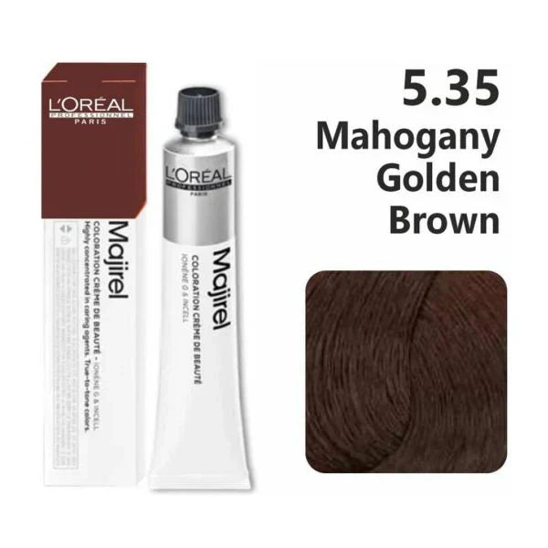 L'Oreal  Professionnel Paris - Majirel - 5.35 (Mahogany Golden Light Brown) - Mix 1:1.5 - (49.5g) - House of Ateeq
