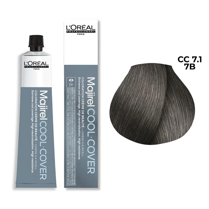 L'Oreal  Professionnel Paris - Majirel Cool Cover - 7.10 (Ash Blonde) - Mix 1:1.5 - (49.5g) - House of Ateeq
