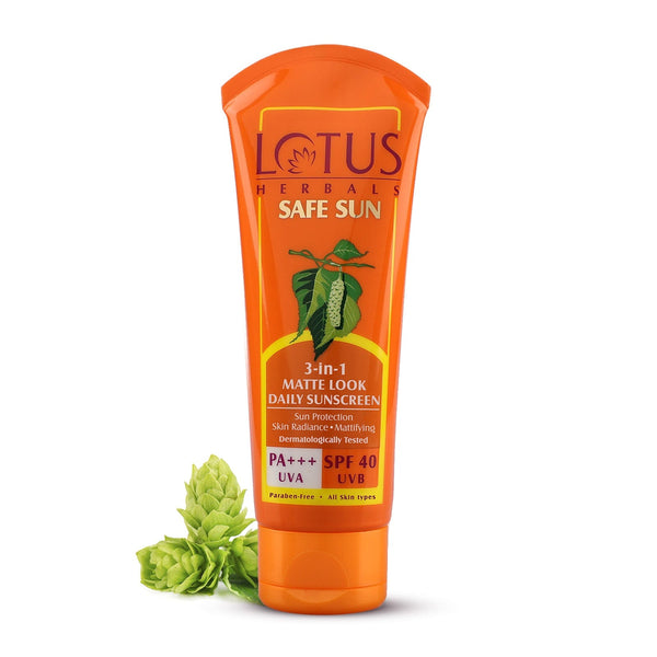 Lotus Herbals Safe Sun 3-in-1 Matte-Look Daily Sunscreen SPF 40 PA+++ (50g)