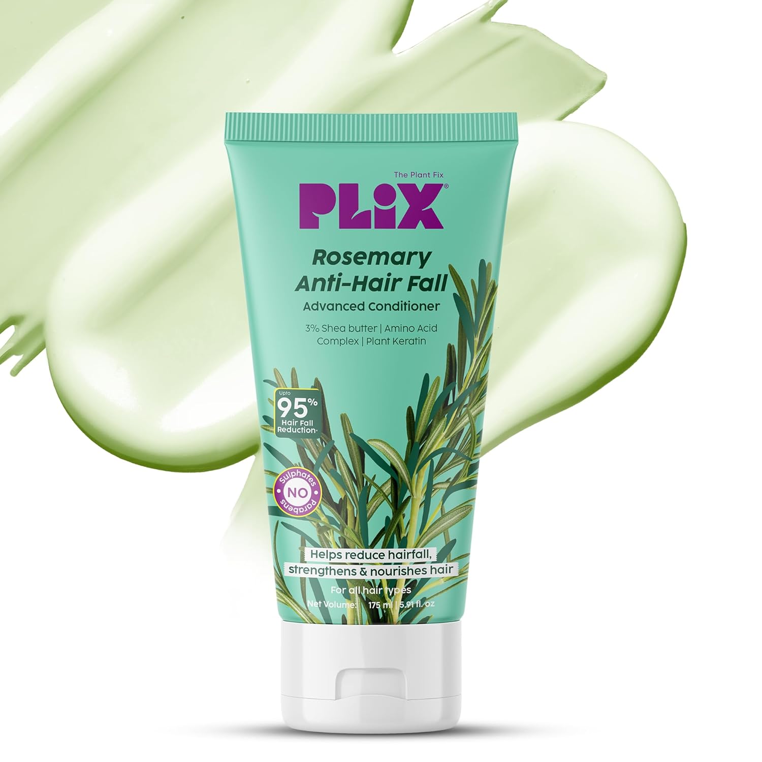 Plix Rosemary Anti-Hair Fall Advanced Conditioner for Soft, Smooth & Shiny Hair, 175ml
